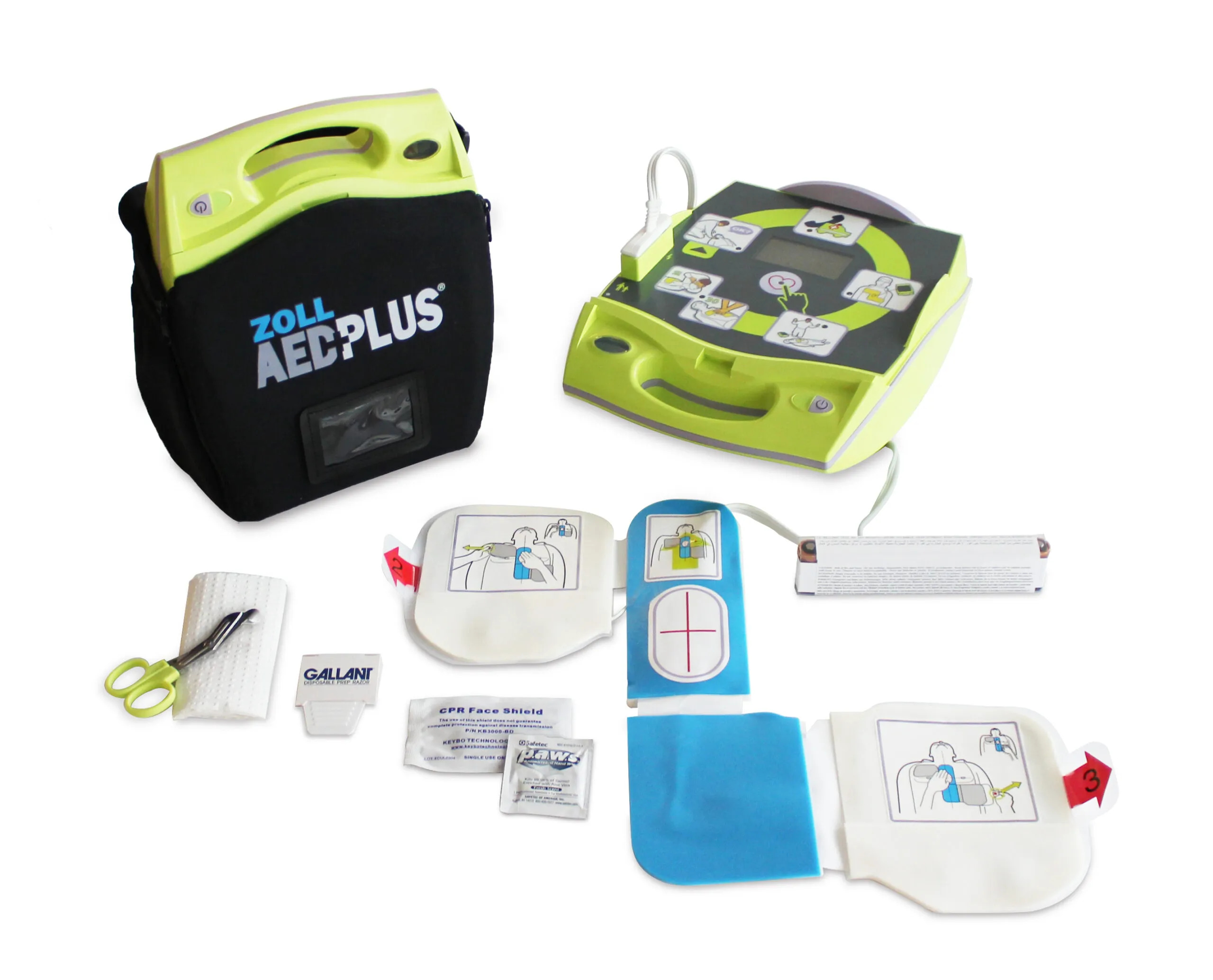 Defibrylator Zoll AED Plus z instrukcjami CPR i pokrowcem